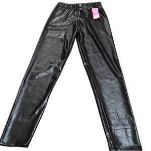 H & N small  faux leather shiny legging  latex like lightweight NWT